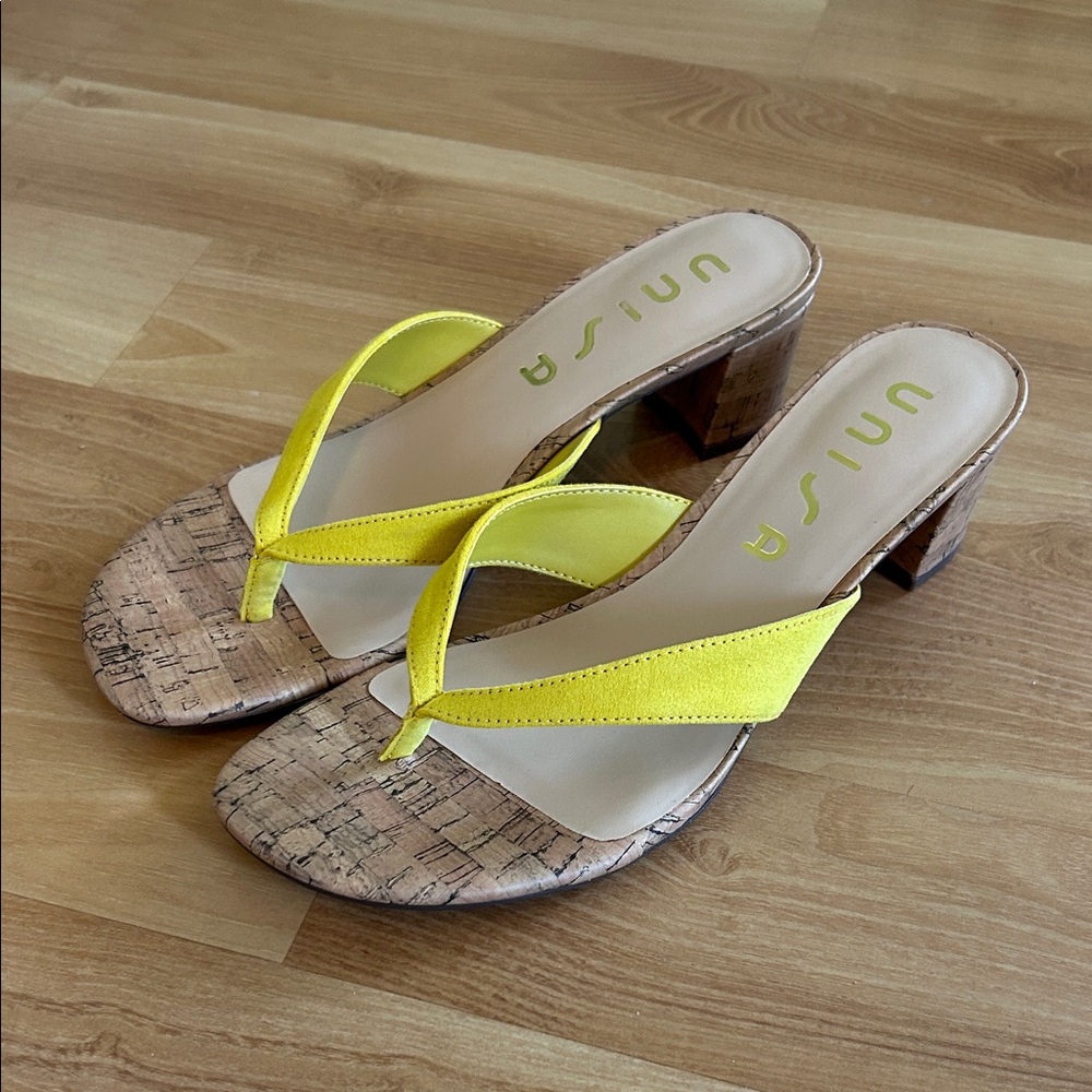 Unisa Bright Yellow Cork Sandals